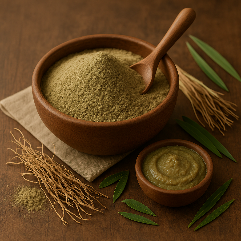 Vetiver Herbs Powder (Khus) – 100% Natural | Cooling, Detox & Skin Glow Ayurvedic Herb