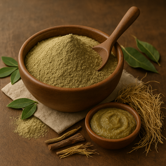 Khas Powder (Vetiveria zizanioides) – 100% Natural | Cooling, Aromatic & Skin-Soothing Ayurvedic Herb