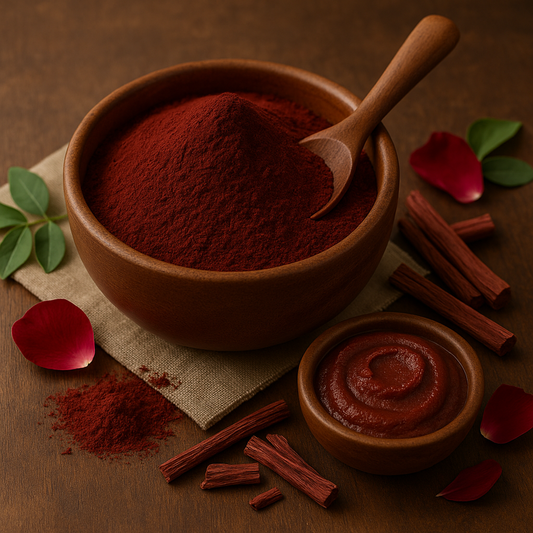 Red Sandal Powder (Rakta Chandan) – 100% Natural | Skin Brightening, Anti-Acne & Glow Enhancing Herb